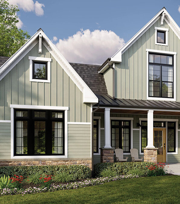AMBLA Exteriors EverPlank Board & Batten and Lap siding in Scottish Thistle