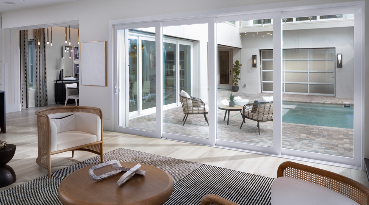 AMBLA INC Perspective Mult-Slide Patio Door connects the interior and exterior